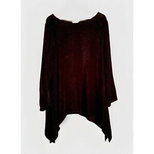 Kleen Women’s XL Brown Ribbed Velvet Lagenlook Sweater Whimsigoth Boat Neck